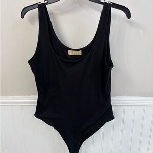 CISA Black Scoop Neck Bodysuit